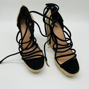 Ava & Aiden Women's Black Size 10M Strappy Espadrille Shoes Sandals